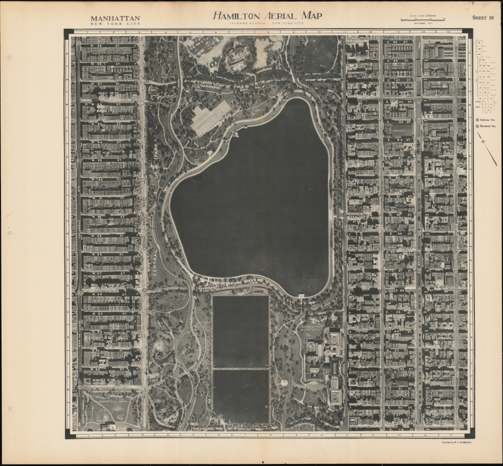 Hamilton Aerial Map Manhattan. - Alternate View 1