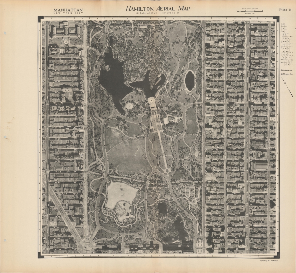 Hamilton Aerial Map Manhattan. - Alternate View 4