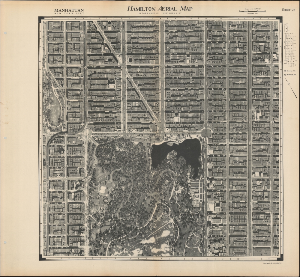 Hamilton Aerial Map Manhattan. - Alternate View 5