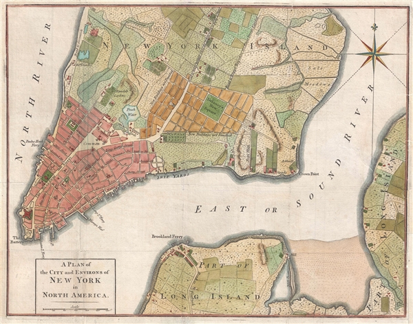 map of new york city 1776 A Plan Of The City And Environs Of New York In North America map of new york city 1776