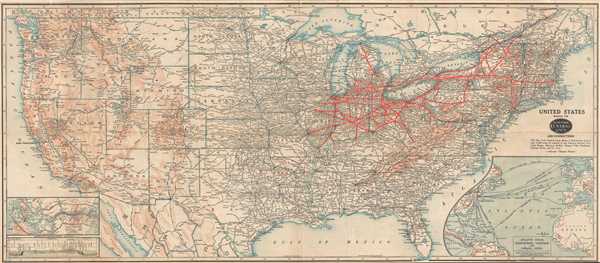 United States Showing the New York Central Railroad and Connections. - Main View