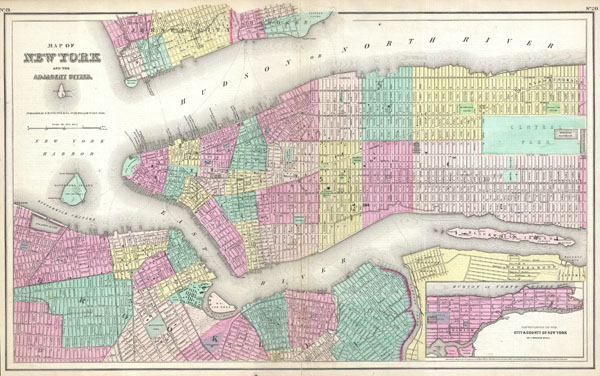 Map of New York and the Adjacent Cities. - Main View