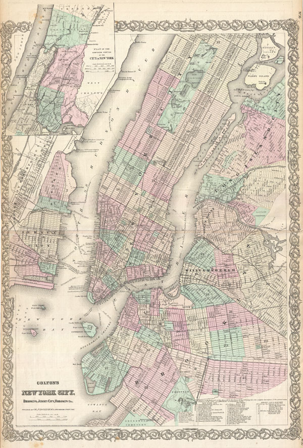 Colton's New York City, Brooklyn, Jersey City, Hoboken, Etc. - Main View