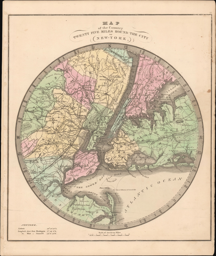 Map of Country Twenty Five Miles Round the City of New-York. - Main View