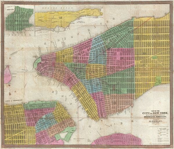 Map of the City of New York, with the adjacent Cities of Brooklyn & Jersey City, and the Village of Williamsburg. - Main View