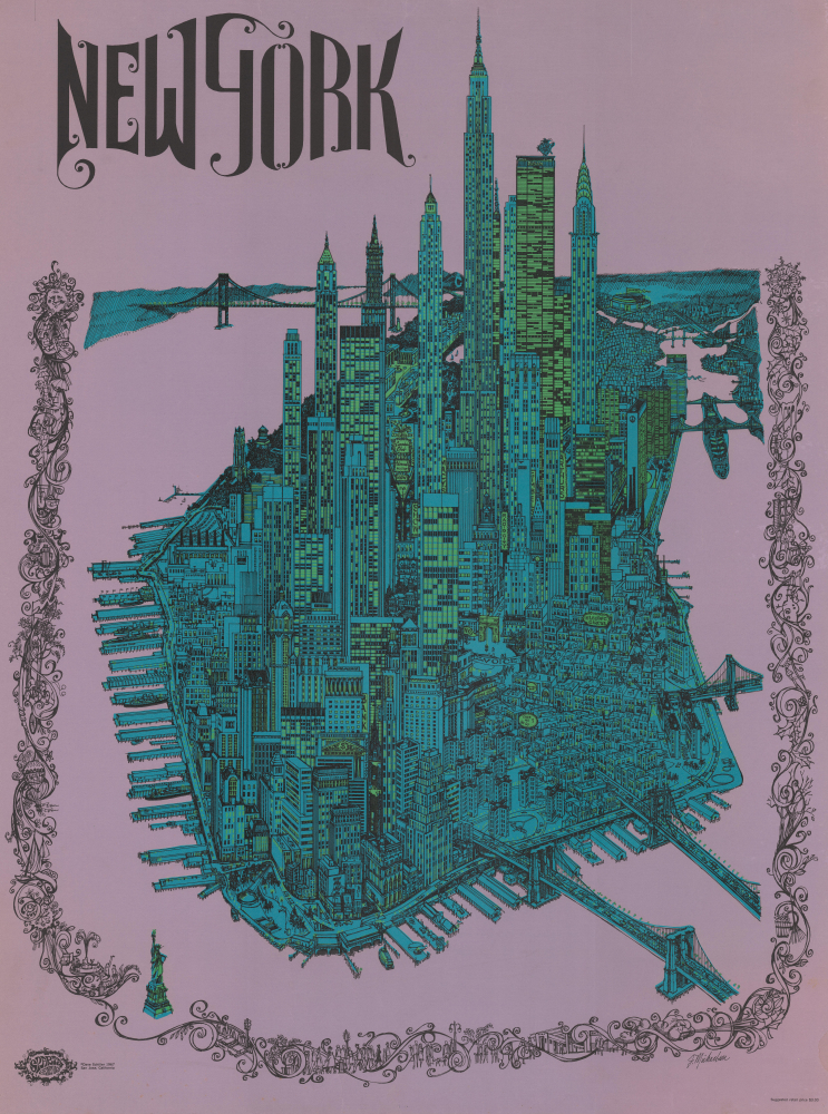 1967 Schiller / Michaelson Fillmore-style View Map of New York City