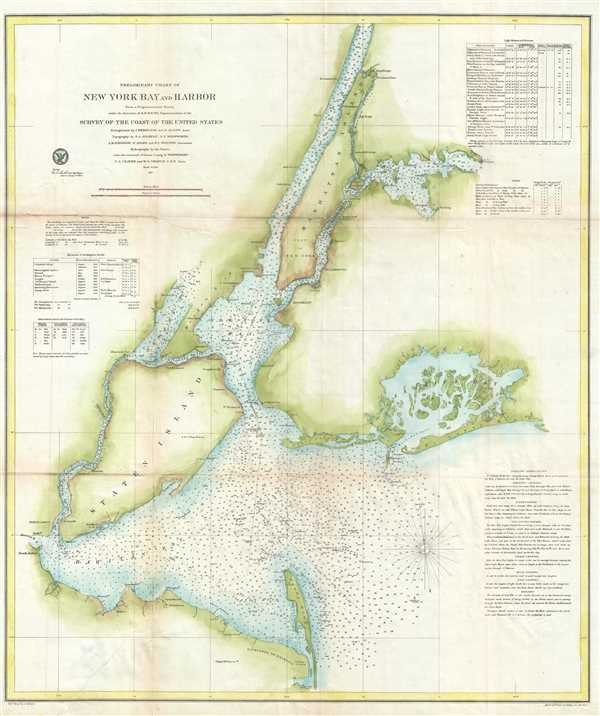 Preliminary Chart of New York Bay and Harbor. - Main View