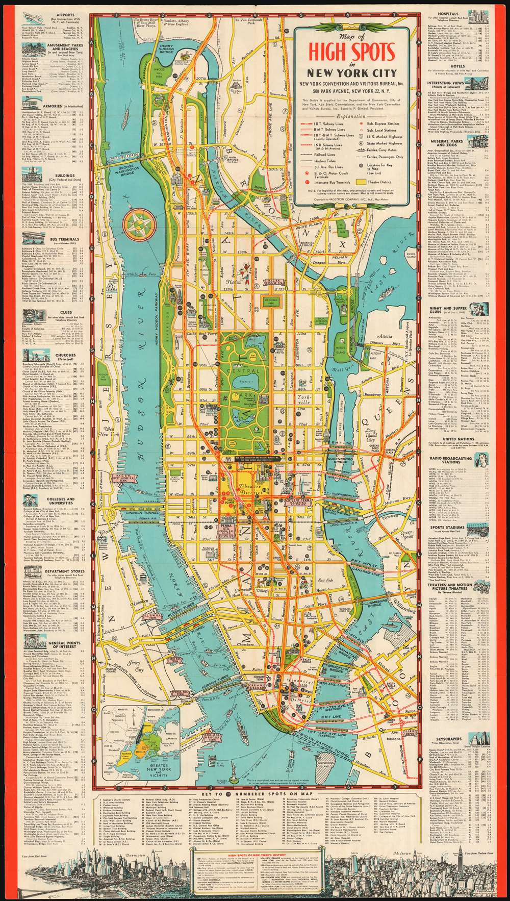 a map of new york city Map Of High Spots In New York City Geographicus Rare Antique Maps a map of new york city