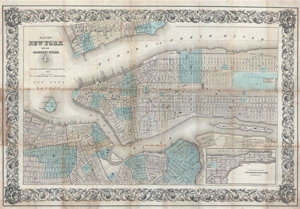 Map of New York and the Adjacent Cities. - Main View