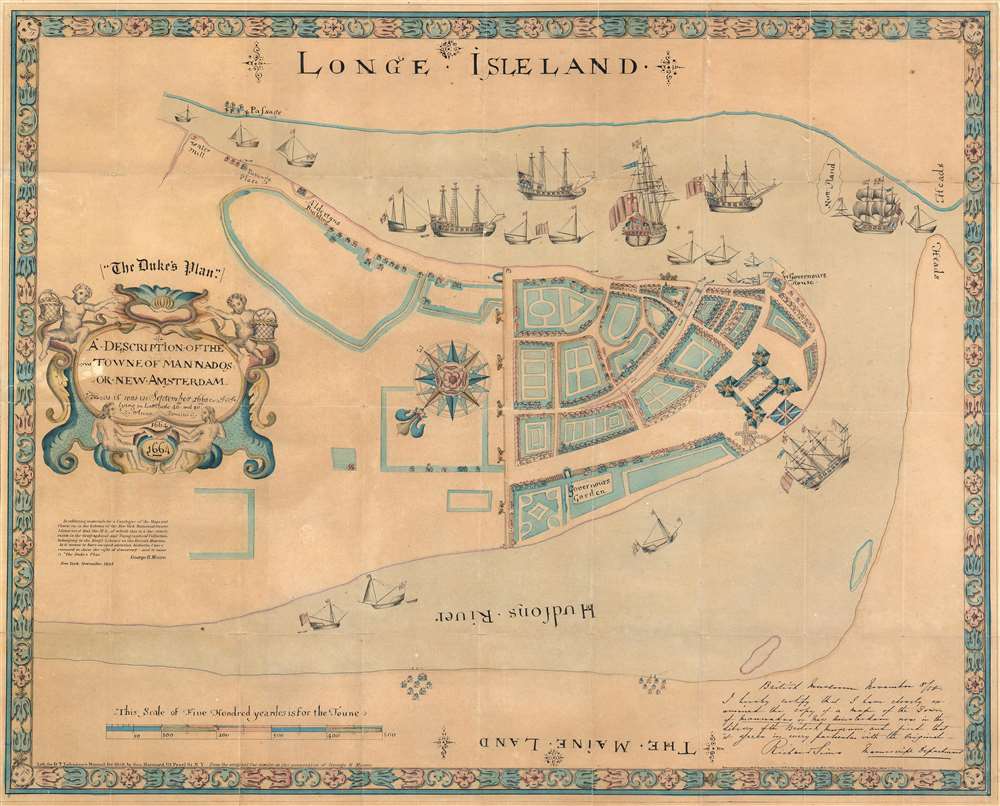 (The Duke's Plan.) A Description of the Towne of Mannados or New Amsterdam as it was in September 1661. - Main View