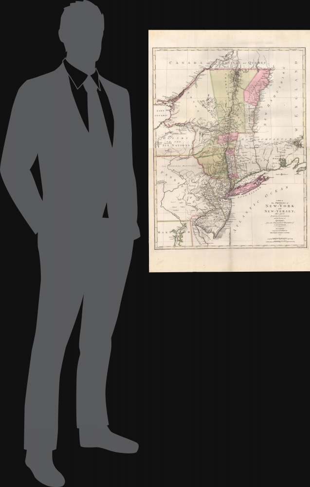 A Map of The Provinces of New-York and New-Jersey, with a part of Pennsylvania and the Province of Quebec from the Topographical Observations of C. J. Sauthier. - Alternate View 1