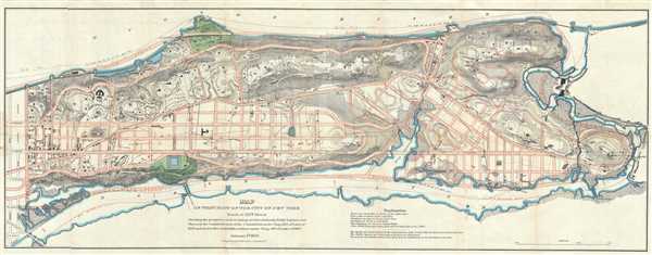 Map of that Part of the City of New York North of 155th Street Showing the progress made in laying out Streets, Roads, Public Squares, and Places, by the Commissioners of the Central Park, under Chap. 565 of Laws of 1865 and of new Pier and Bulkhead lines under Chap. 697 of Laws of 1867. - Main View