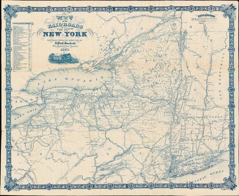 Map of the Rail-Roads of the State of New York. - Main View