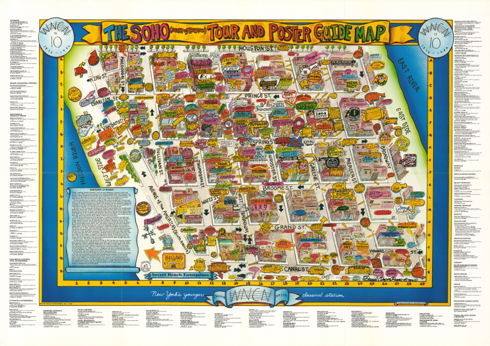 1986 Russo Pictorial View of Soho, Manhattan, New York City