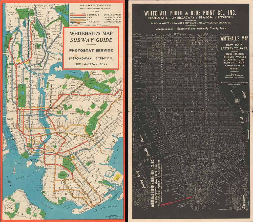 Whitehall's Map Subway Guide. - Main View