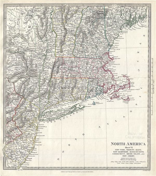 North America Sheet VI New-York, Vermont, Maine, New-Hampshire, Massachusetts, Connecticut, Rhode-Island, and New-Jersey. - Main View