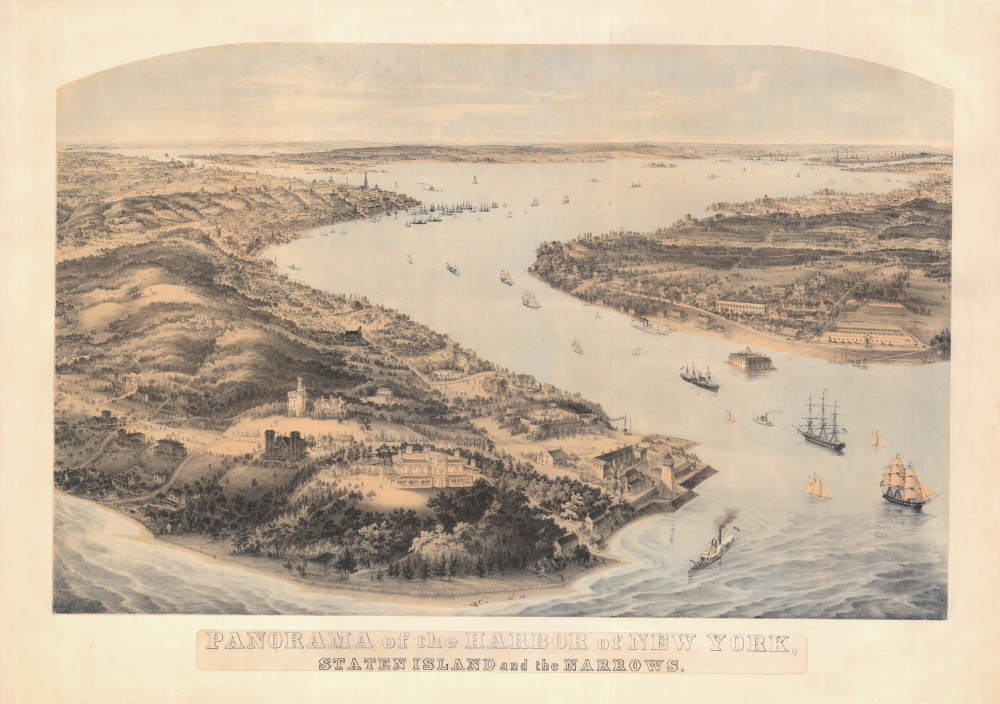 Panorama of the Harbor of New York, Staten Island and the Narrows. - Main View