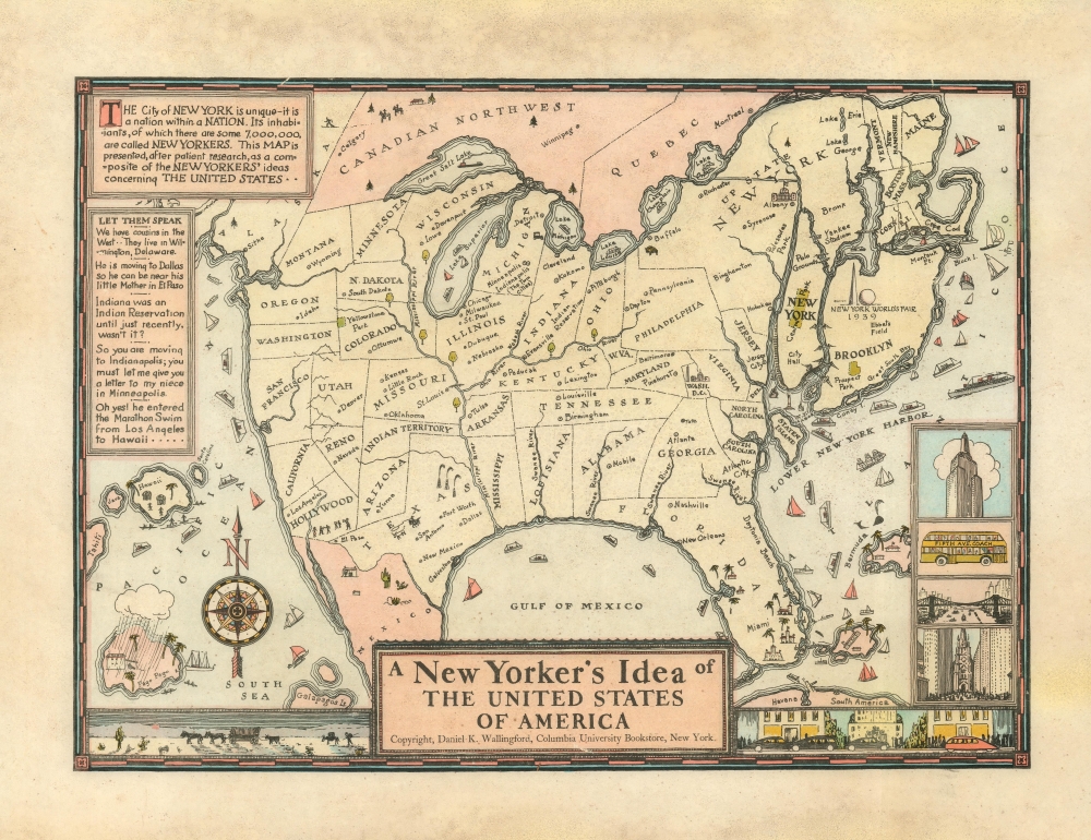 A New Yorker's Idea of The United States of America. - Main View