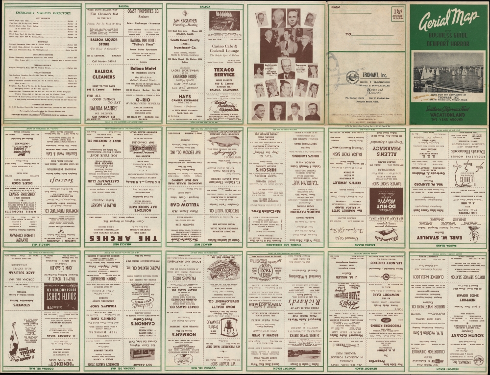 This is Newport Harbor / Aerial Map and Business Guide for Newport Harbor Southern California's Finest Vacationland the Year Around. - Alternate View 1