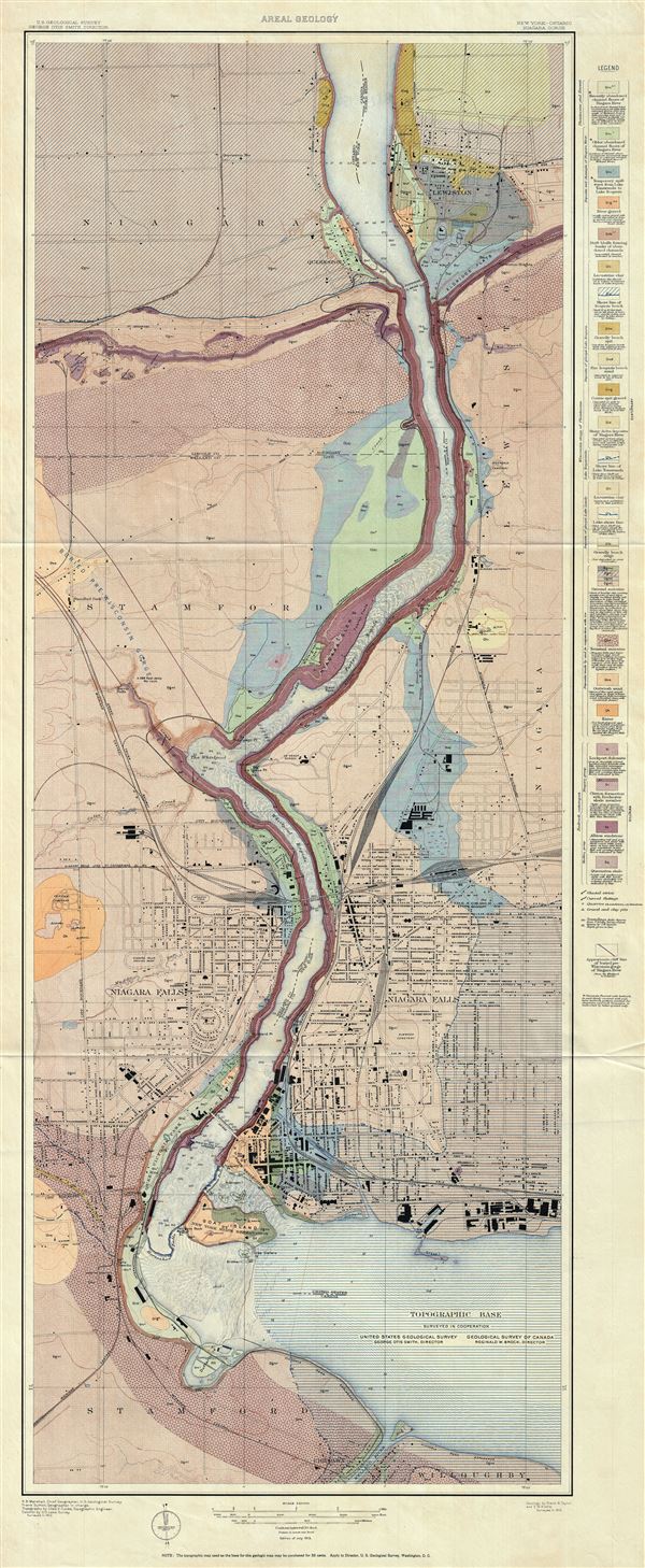 New York - Ontario.  Niagara Gorge.  Areal Geology. - Main View