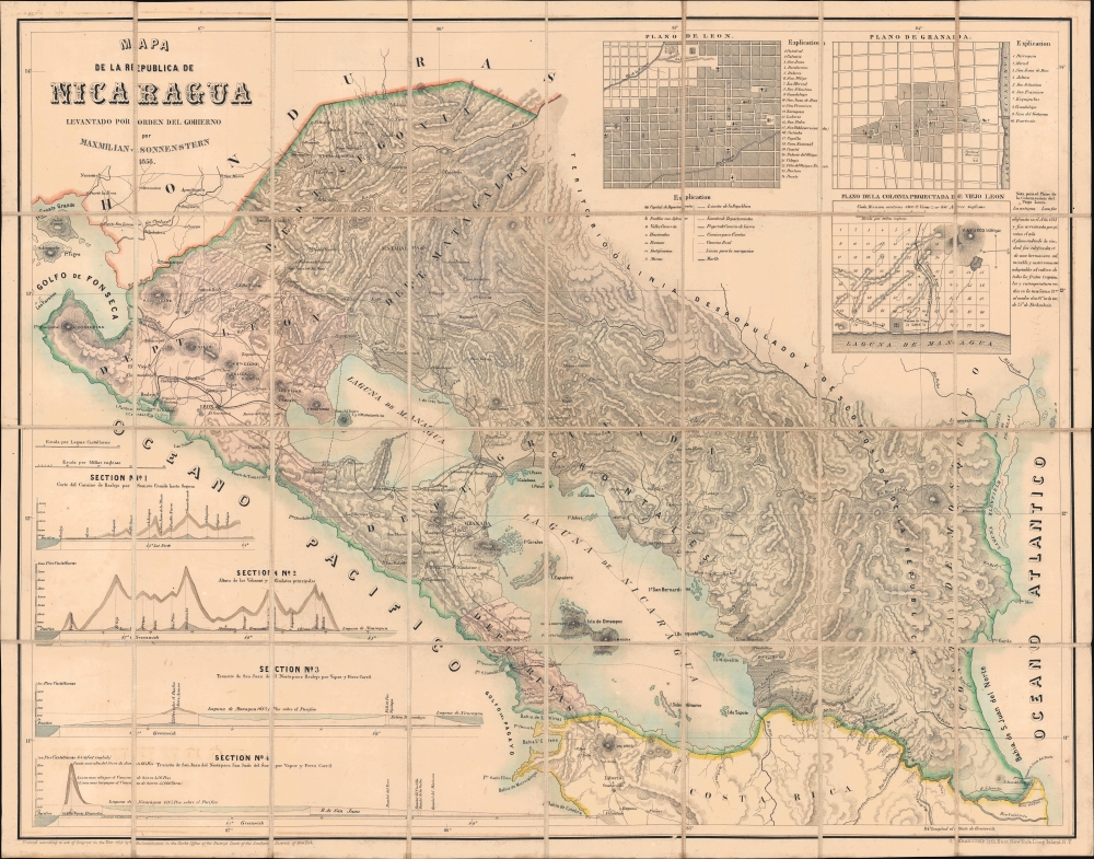 Mapa de la Republica de Nicaragua. - Main View