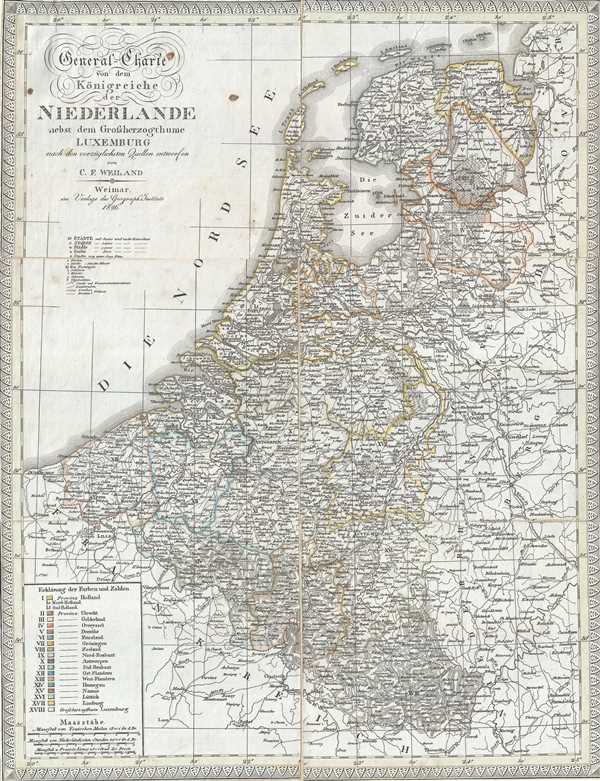 General-Charte von dem Koonigreiche der Niederlande nebst dem Grossherzogthume Luxemburg. - Main View