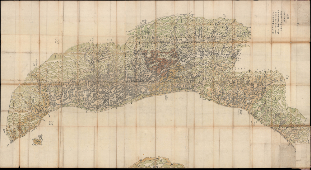 1850 Ikeda Huge Folding Map of Niigata / Echigo Province, Japan