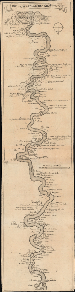 1707 Lucas Map of the Nile from Cairo to Aswan