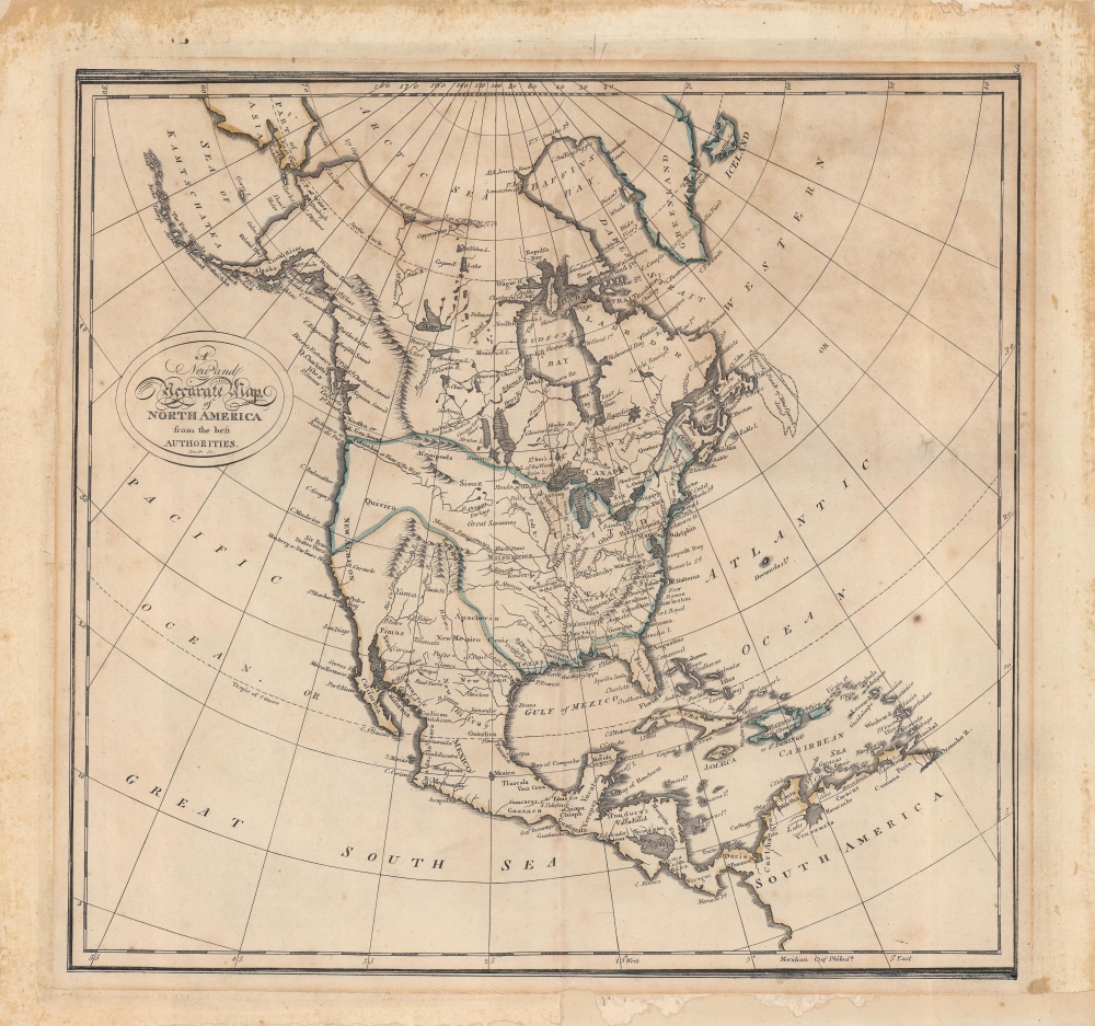 A New and Accurate Map of North America from the best Authorities. - Main View
