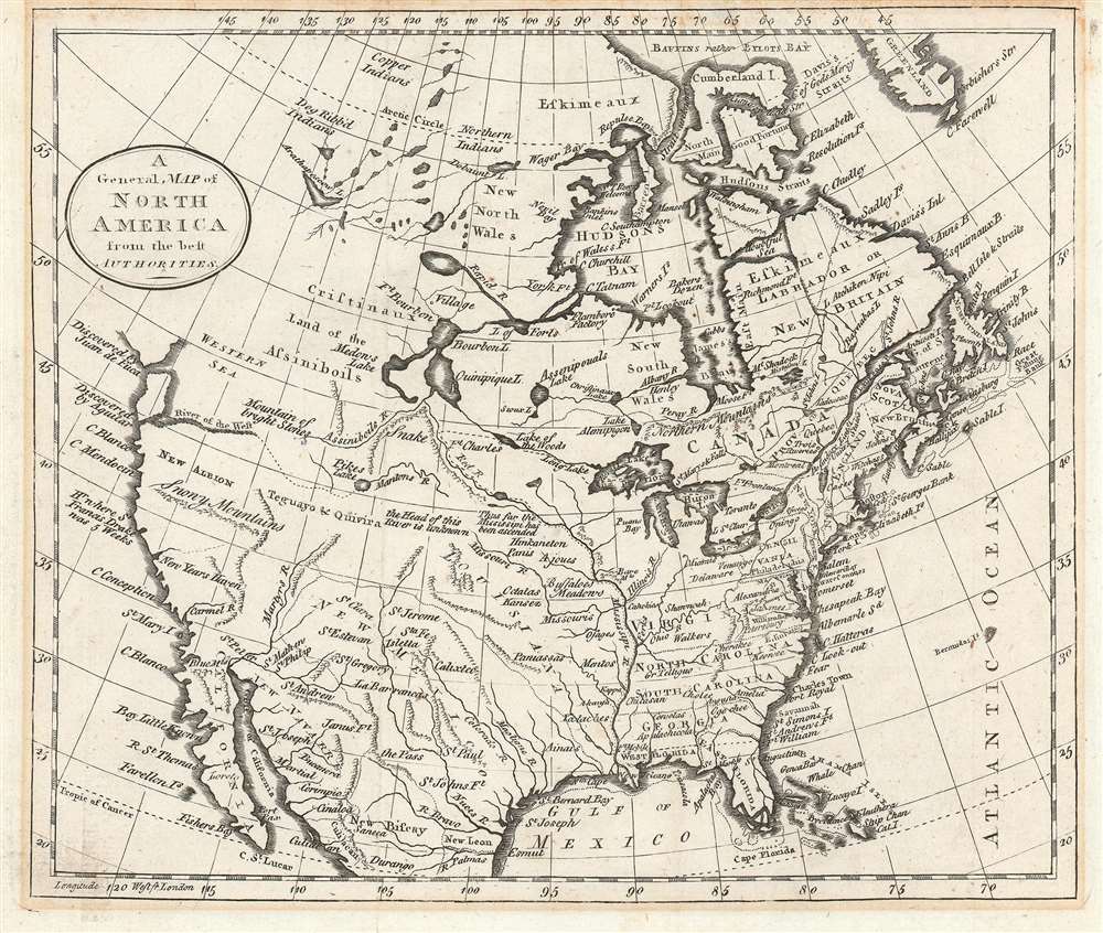 A General Map of North America from the best Authorities. - Main View