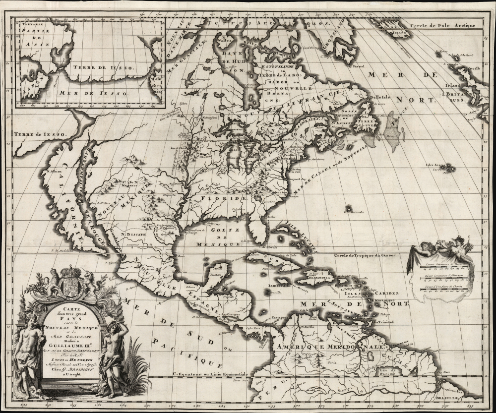 1697 Louis Hennepin Map of North America: First State