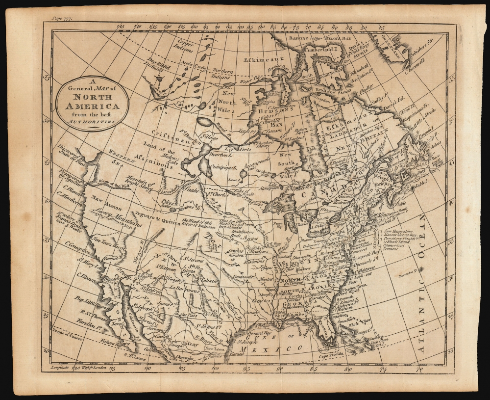 A General Map of North America from the Best Authorities. - Main View
