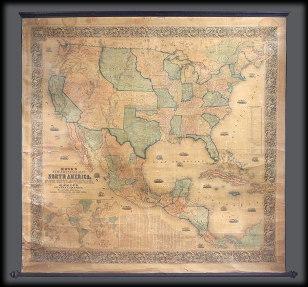 New Map of that portion of North America exhibiting the United States and Territories, the Canadas, New Brunswick, Nova Scotia and Mexico, also, Central America and The West India Islands. - Main View