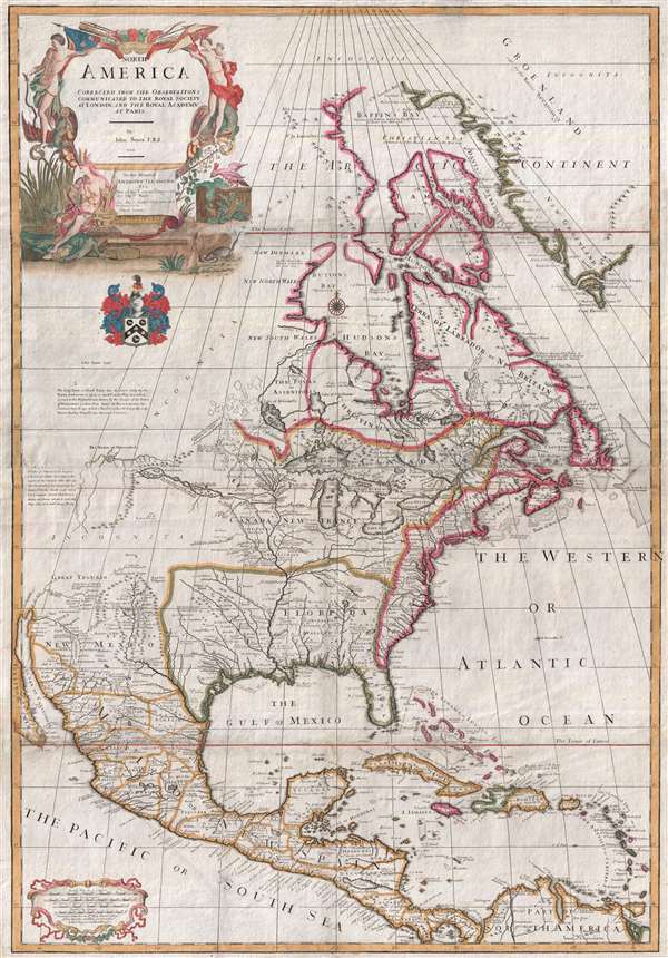 North America corrected from the observations communicated to the Royal Society at London, and the Royal Academy at Paris. - Main View