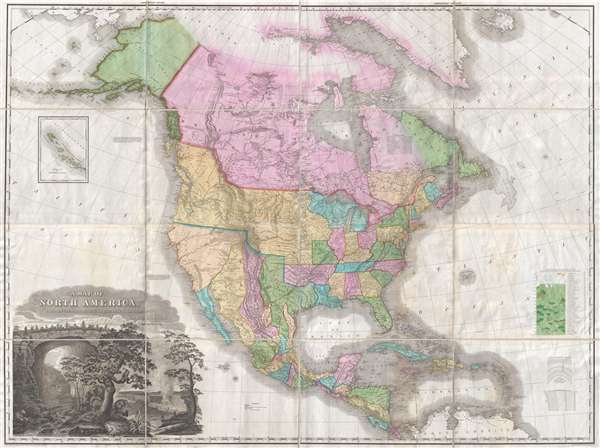 A Map of North America Constructed According to the Latest Information by H. S. Tanner. - Main View