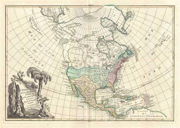 L'Amerique Septentrionale Divisee en ses Principaux Etats. - Main View