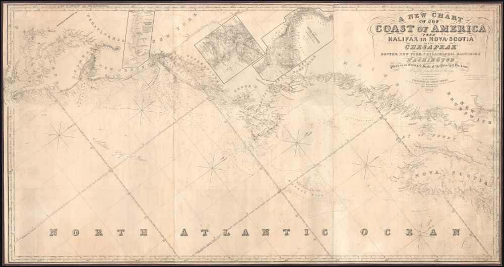 A New Chart of the Coast of America from Halifax in Nova-Scotia to the Chesapeak including Boston, New York, Philadelphia, Baltimore and Washington. - Main View
