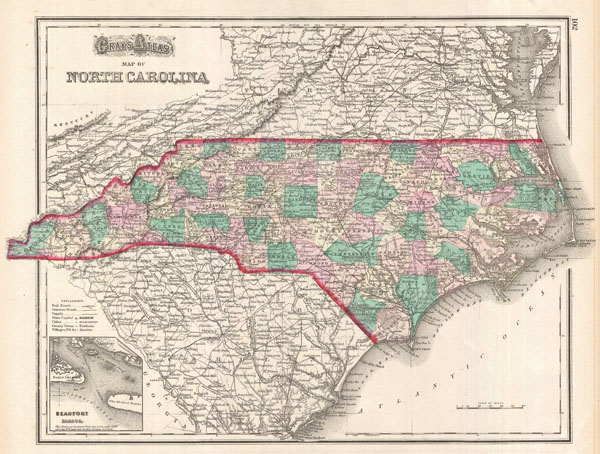 Gray's Atlas Map of North Carolina. - Main View