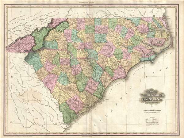 Map of North and South Carolina by H. S. Tanner. - Main View