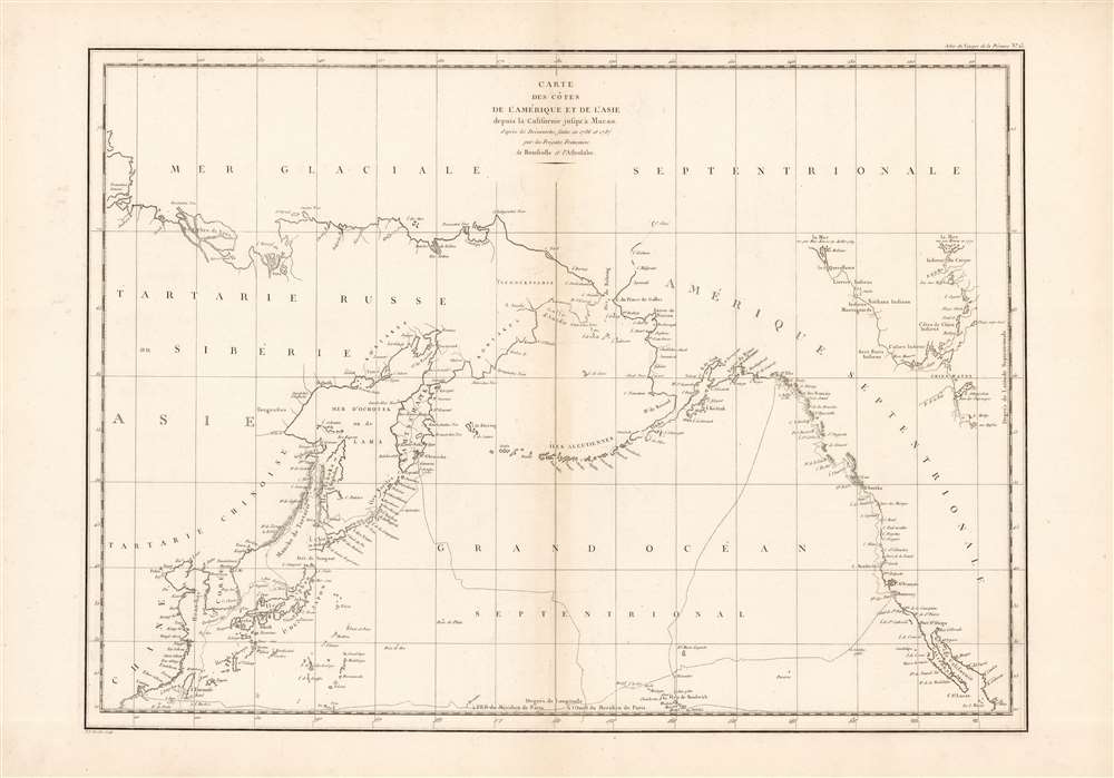 Carte des cotes de l'Amerique et de l'Asie... - Main View