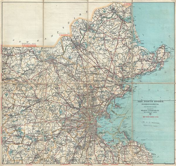 Road Map of the North Shore and part of Middlesex County Massachusetts. - Main View