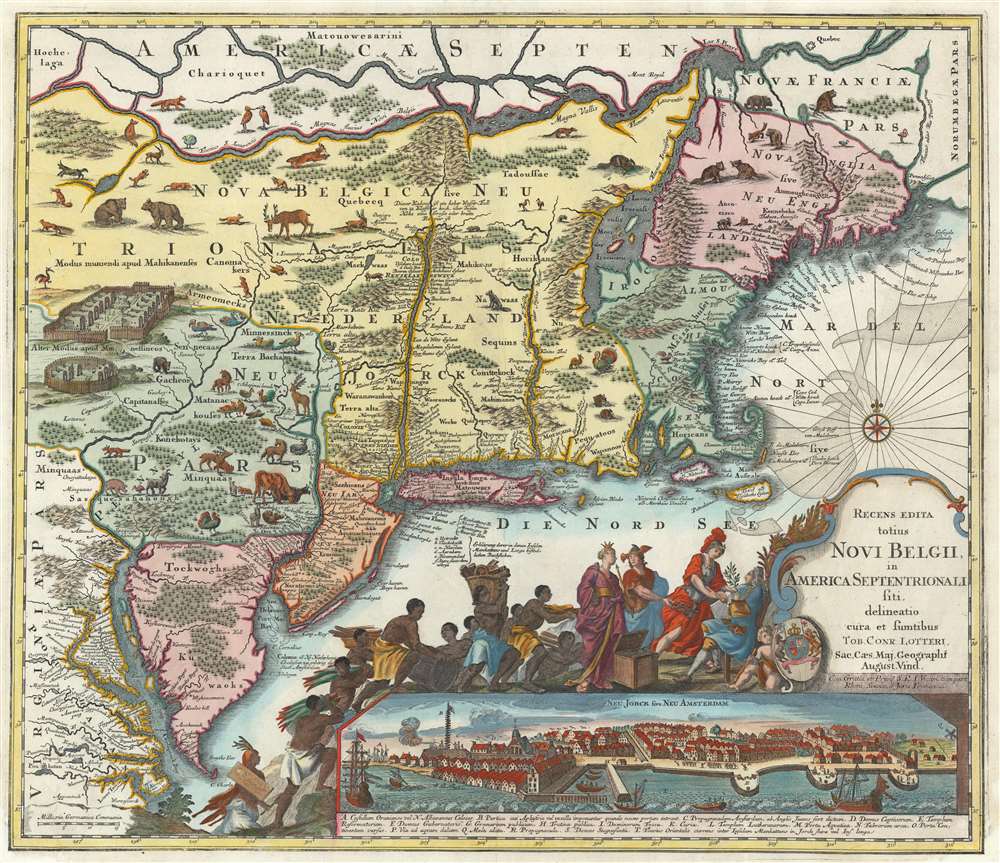 Recens Edita Totius Novi Belgii, in America Septentrionali siti, delineatio cura et sumtibus Tob. Conr. Lotteri, Sac. Caes. Maj. Geographi August. Vind. - Main View