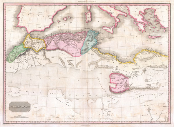 1818 Pinkerton Map of Northern Africa and the Mediterranean