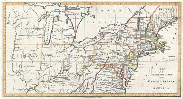 Map of the Northern Part of the United States of America. - Main View