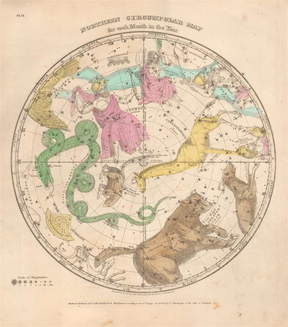 Northern Circumpolar Map for each Month in the Year.  Southern Circumpolar Map for each Month in the Year. - Alternate View 1