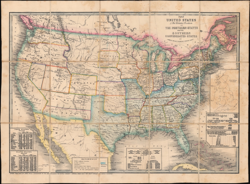The United States and Relative Position of the Northern States and the Southern Confederated States. - Main View