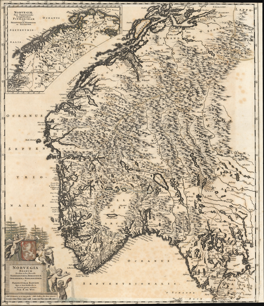 1670 / 1680 Frederic De Wit Map of Norway