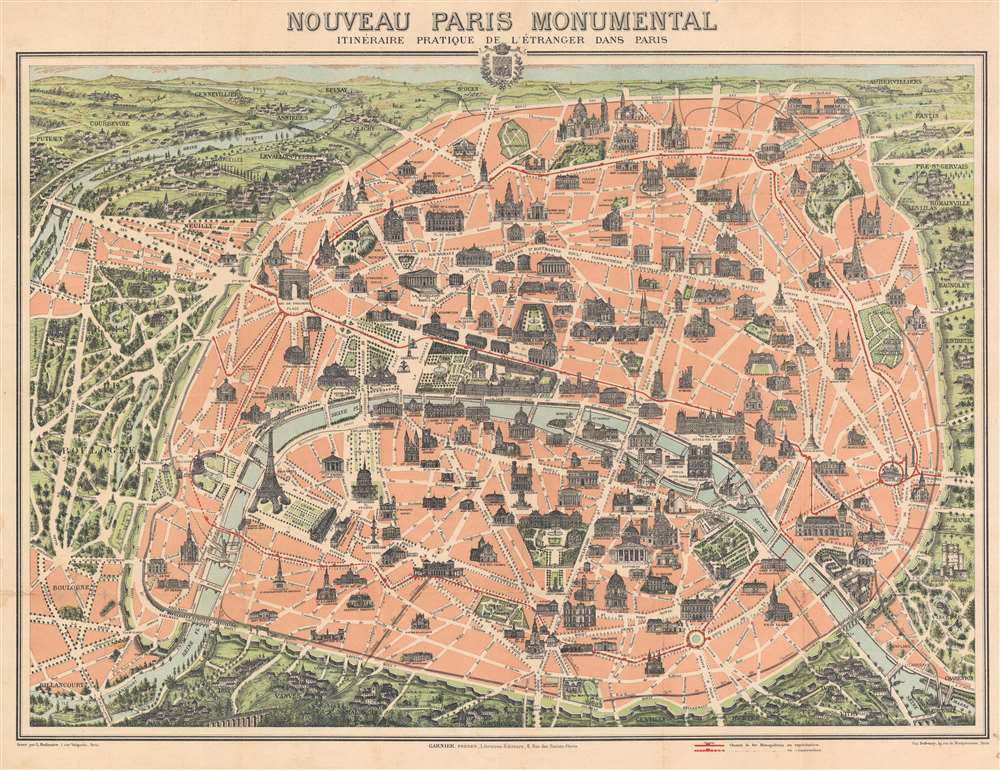 Nouveau Paris Monumental Itinéraire Pratique de l'Étranger dans Paris. - Main View