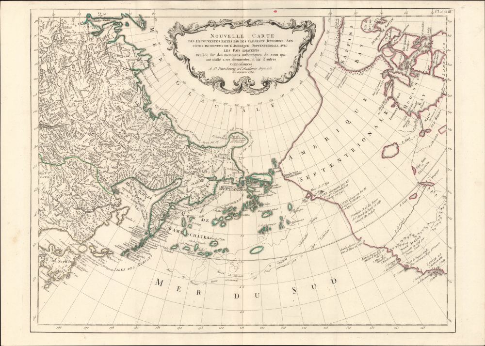 1784 Staehlin / Santini Speculative Map of the North Pacific