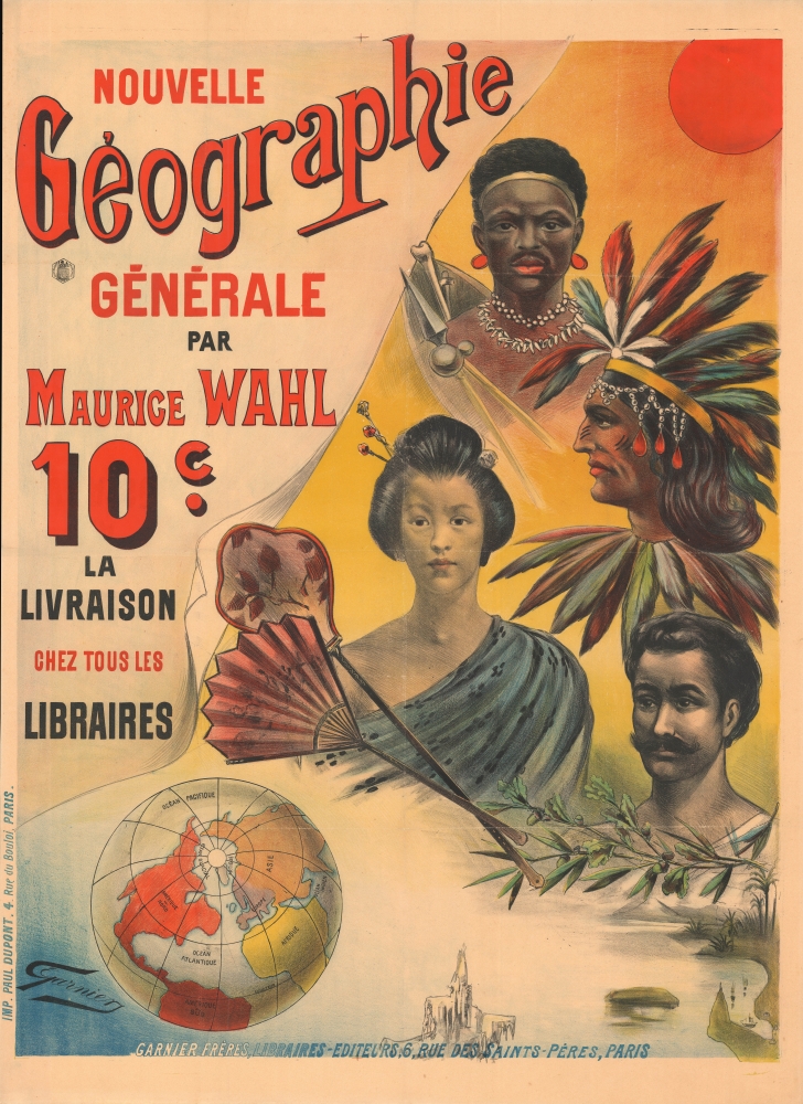 1899 Dupont / Garnier Promotional Poster Advertising Wahl's 'Géographie'